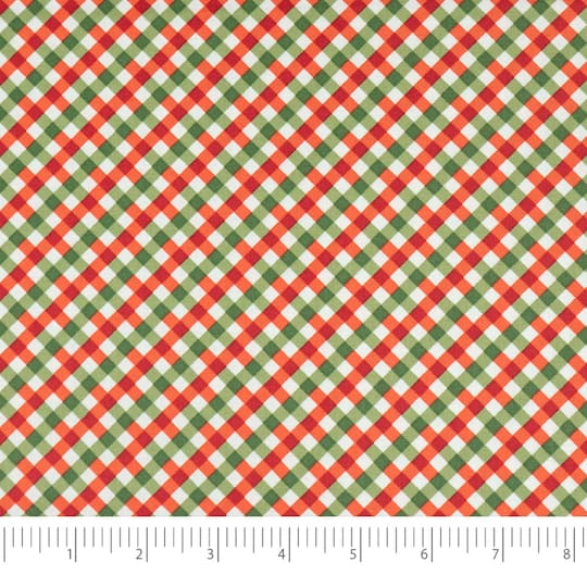 SINGER Christmas Holiday Gnomes Plaid Cotton Fabric